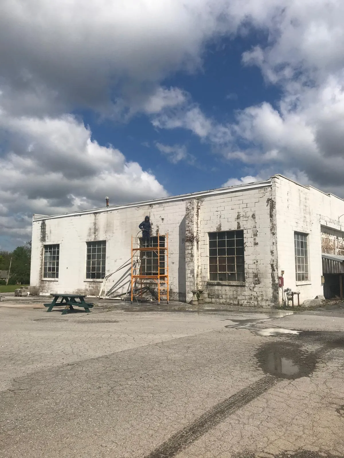 Before — Commercial block building repaint
