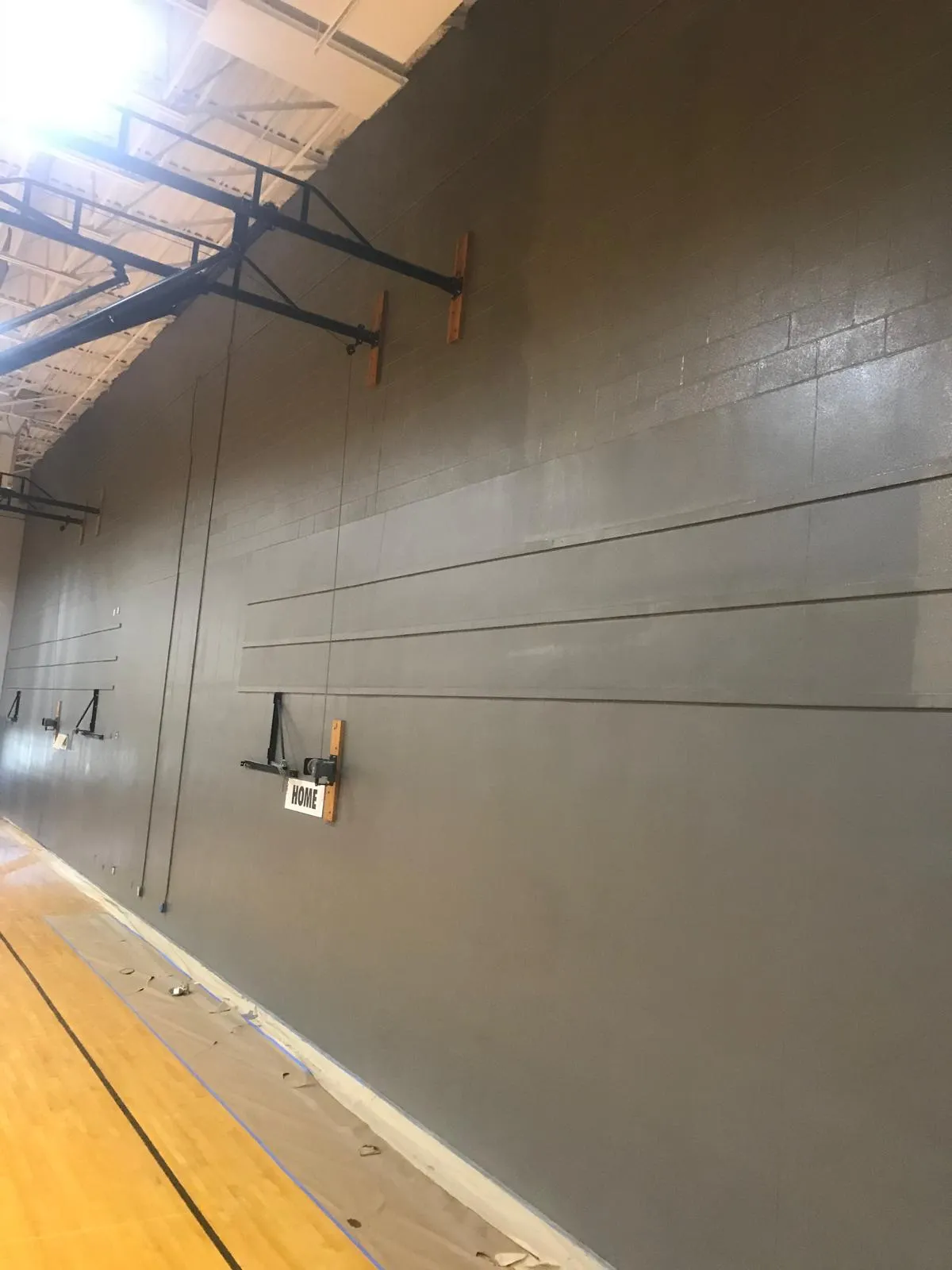 After — School gym wall restoration