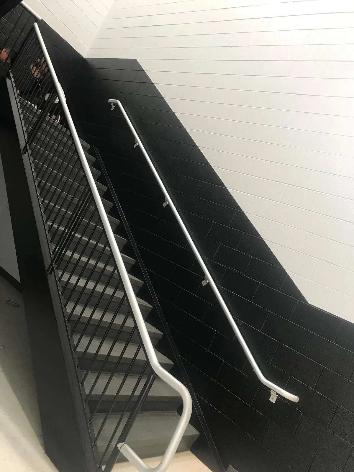 After — Commercial stairwell, block & steel