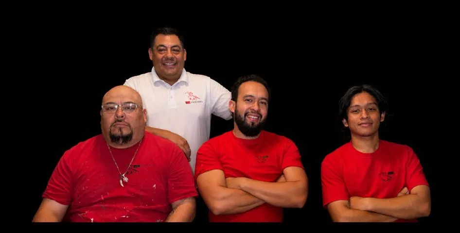 The RC Painting crew in company shirts
